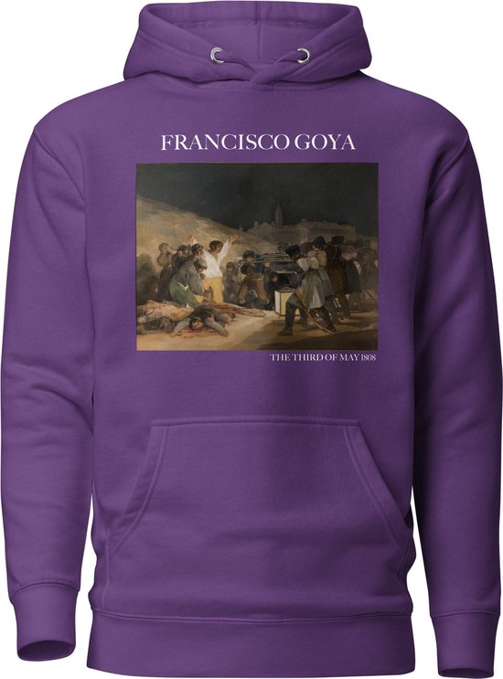 Francisco Goya 'De Derde mei 1808' ("The Third of May 1808") Beroemd Schilderij Hoodie | Unisex Premium Kunst Hoodie | Paars | S