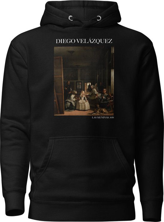 Diego Velázquez 'Las Meninas' ("Las Meninas") Beroemd Schilderij Hoodie | Unisex Premium Kunst Hoodie | Zwart | S