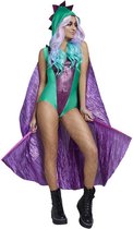 Smiffy's - Draak Kostuum - Zeer Gevaarlijke Sexy Drakenmoeder Drakara - Vrouw - Groen, Paars - Large - Halloween - Verkleedkleding