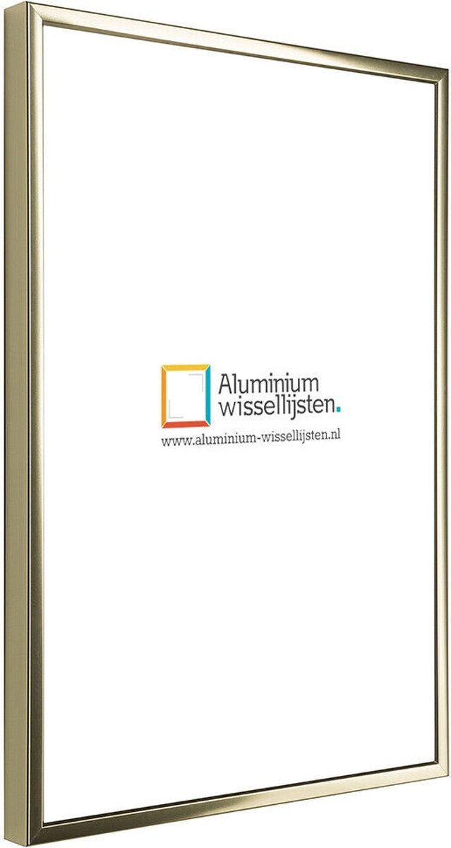 Lichtendonk Aluminium Wissellijst 100 x 130 Glans Goud - Ontspiegeld Acrylite Glas - Art.nr.: 048-001