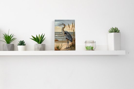 Artaza Peinture sur toile Héron bleu debout sur la plage – 20 x 30 – Klein – Photo sur toile – Impression sur toile