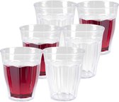 12x Verres à boire / verres à eau en plastique Picardie transparent 250 ml réutilisables - Verres à jus / verres à limonade en plastique incassable pour enfants - Vaisselle de camping - Verres empilables incassables
