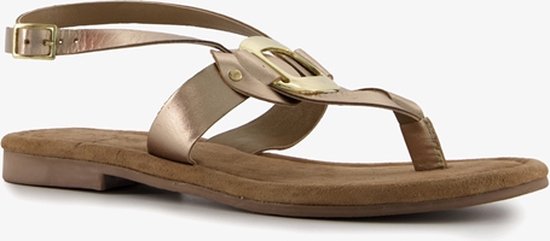 Harper leren dames sandalen goud - Maat 37 - Echt leer