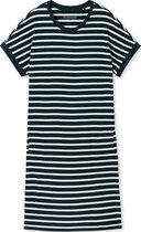 Schiesser Dames Nachthemd korte mouw Casual stripe - Dblw - 48 - Blauw