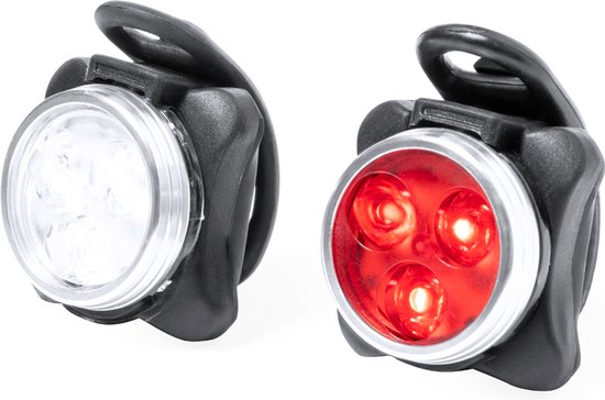 Éclairage de vélo - Éclairage de vélo - Phare de vélo - Feu arrière - Lumière LED - USB rechargeable - 2 pièces - Rouge/blanc