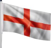 FLAGMASTER Vlaggenmast met Vlag Engeland 1 - 120 x 80 cm - Met Ringen - Engelse Vlag - 6,5 m
