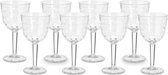 Leknes Wijnglas Gloria - 8x - transparant - onbreekbaar kunststof - 450 ml - camping/verjaardag