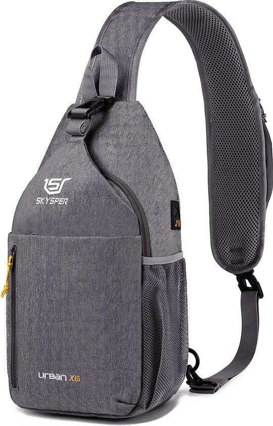 Schoudertas, borsttas, lichte sling bag, klein, waterdicht, crossbody schoudertas voor wandelen, outdoor, sport, reizen