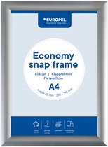 Europel Economy Kliklijst – Posterlijst – A4 – 21 x 29,7 cm – 25mm – Aluminium – Zilver