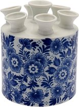 Tulpenvaas bloemmotief cilinder | Heinen Delfts Blauw | Delfts Blauw | Tulpenvaas | Bloemmotief | Vaas | Cilinder vaas |