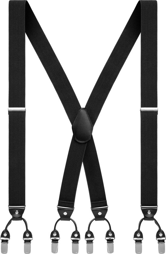 Vexel | Brede Zwarte X-vormige Clip Bretels