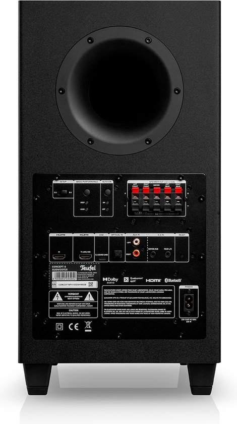 CONSONO 25 CONCEPT Surround 5.1 set - Système 5.1 complet prêt à l'emploi pour un véritable son surround - caisson de basses avec récepteur AV intégré avec Bluetooth 5.0 Zwart