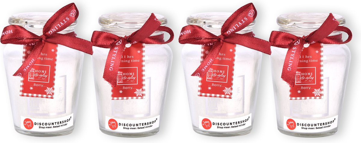 Vanilla Geurkaarsen Gift Set - Set van 4 Geurkaarsen in Glas (Vanilla Geur) - Voor Binnen 