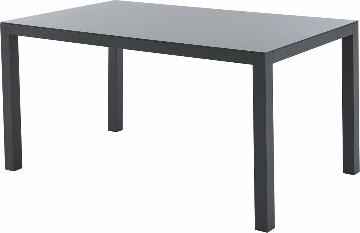 MYLIA Tuineettafel van aluminium L150 cm - Antracietgrijs - JOLANE L 150 cm x H 74 cm x D 90 cm