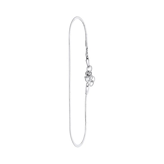 Lucardi Dames Armband slangschakel - Echt Zilver - Armband - Cadeau - 19 cm - Zilverkleurig