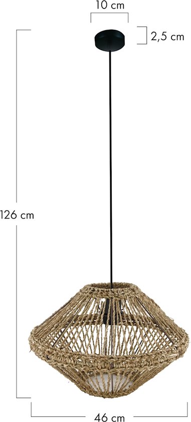 DKNC - Lampe suspendue papier 46x46x26cm - Naturel