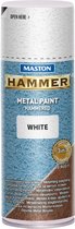 Maston Hammer - metaalverf - wit - hamerslag - spuitlak - 400 ml