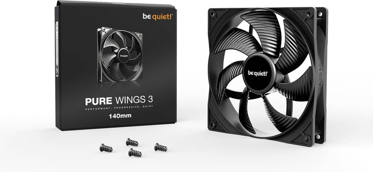 be quiet! Pure Wings 3 140mm, 140x140x25, 1200 rpm, 21,9 dB, 57,4 cfm, 0,96 mm/H20 3 pin