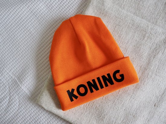 Muts | KONING - baby - pasgeborene | neon oranje