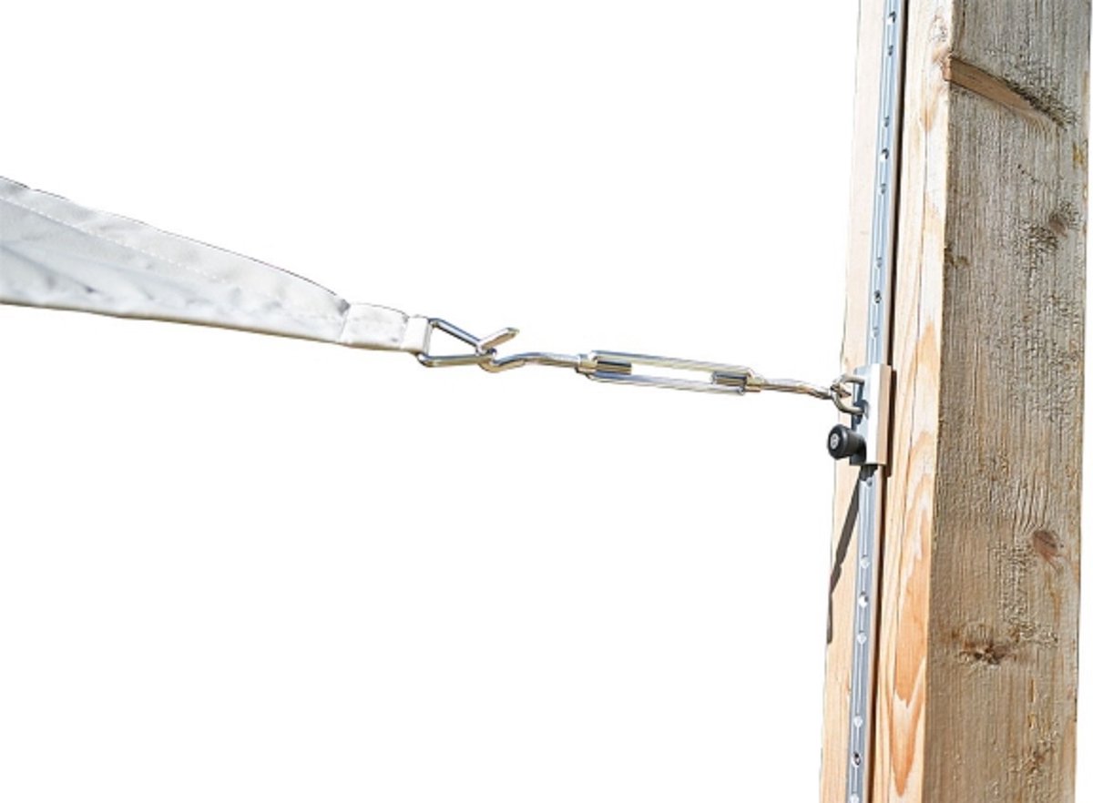 Shadow Comfort Aluminium rail met RVS schuifsysteem bevestiging schaduwdoek flexibele bevestiging