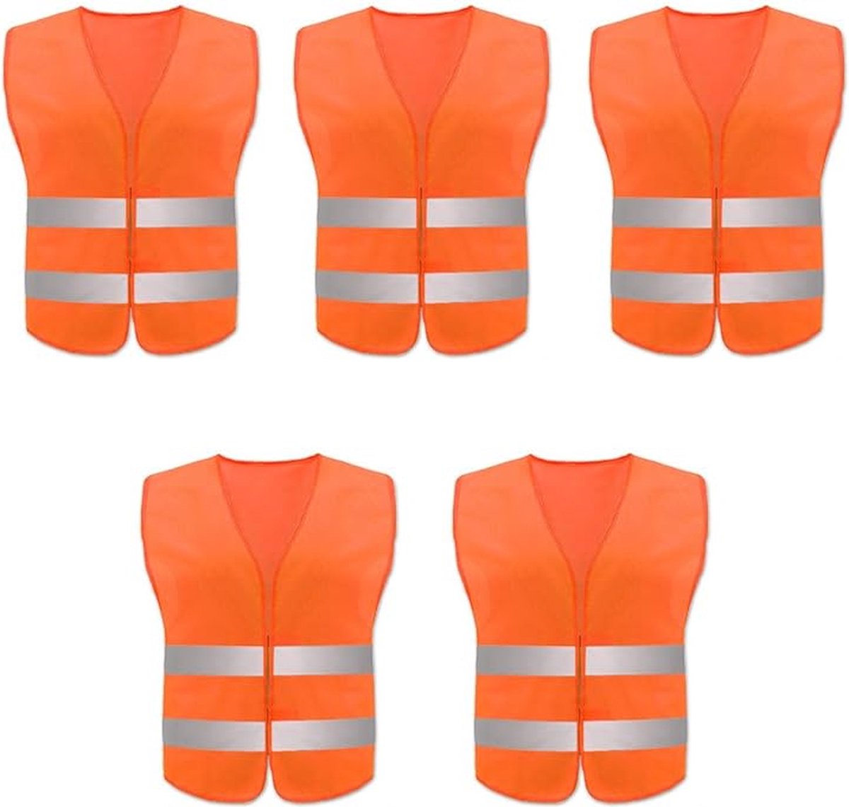 Doodadeals® - 5x Veiligheidshesje voor Volwassenen – Veiligheidsvest – Auto – Oranje Hesjes