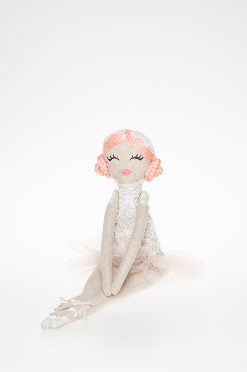 Handgemaakte Linnen Pop Ballerina Roze