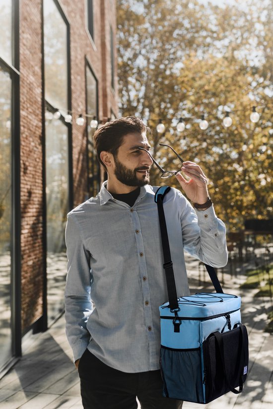 Brisby 4 Laags Geïsoleerde Koeltas - Lunchtas 40 liter - Zwart Blauw van Brisby — afbeelding 2