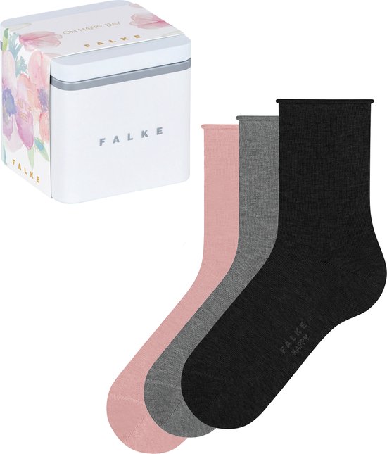 FALKE Happy Giftbox 3-Pack cadeau geschenkset Katoen sokken dames veelkleurig - Maat 35-38
