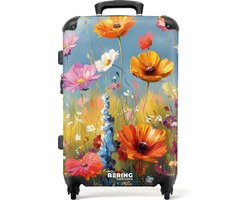 NoBoringSuitcases.com NoBoringSuitcases.com® - Koffer groot - Rolkoffer lichtgewicht - Geschilderde bloemen - Reiskoffer met 4 wielen - Grote trolley XL - 20 kg bagage