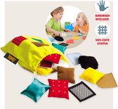 Sac de Jouets sensoriels Montessori de tuiles - Play sensoriel - Jouets sensoriels - Tissus sensibles au toucher de haute qualité - Jeu sensoriel - Houten Speelgoed