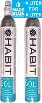 Habit - koolzuurcilinder - set van 2 x Habit navulbare CO2 cilinder / koolzuur cilinder, 2 x 60L