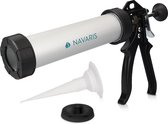Navaris aluminium kitspuit - Kitpistool inclusief mondstuk - Handkitpistool voor 310 ml patronen en kitworsten - Kitafwerkingstool