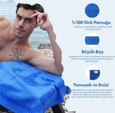 Anemoss Anker Beach Towel Adultes - Drap de bain - 70x140 cm - Blauw
