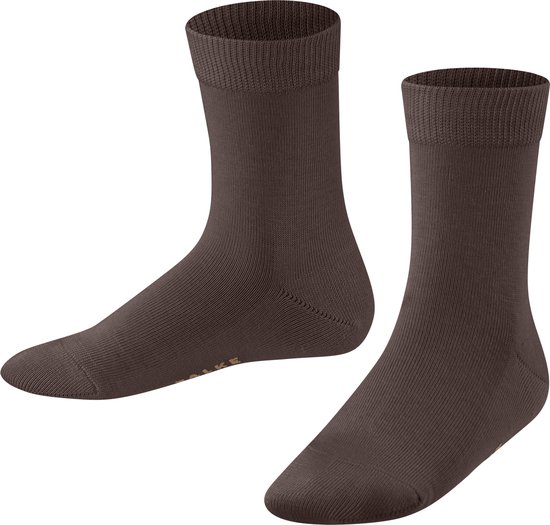 Bruine Falke Family sokken met ribbelpatroon.