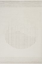 Vloerkleed Elio Japandi - Moderne laagpolig met hoog-diepteeffect zacht abstract geometrisch design Crème-80 x 150 cm