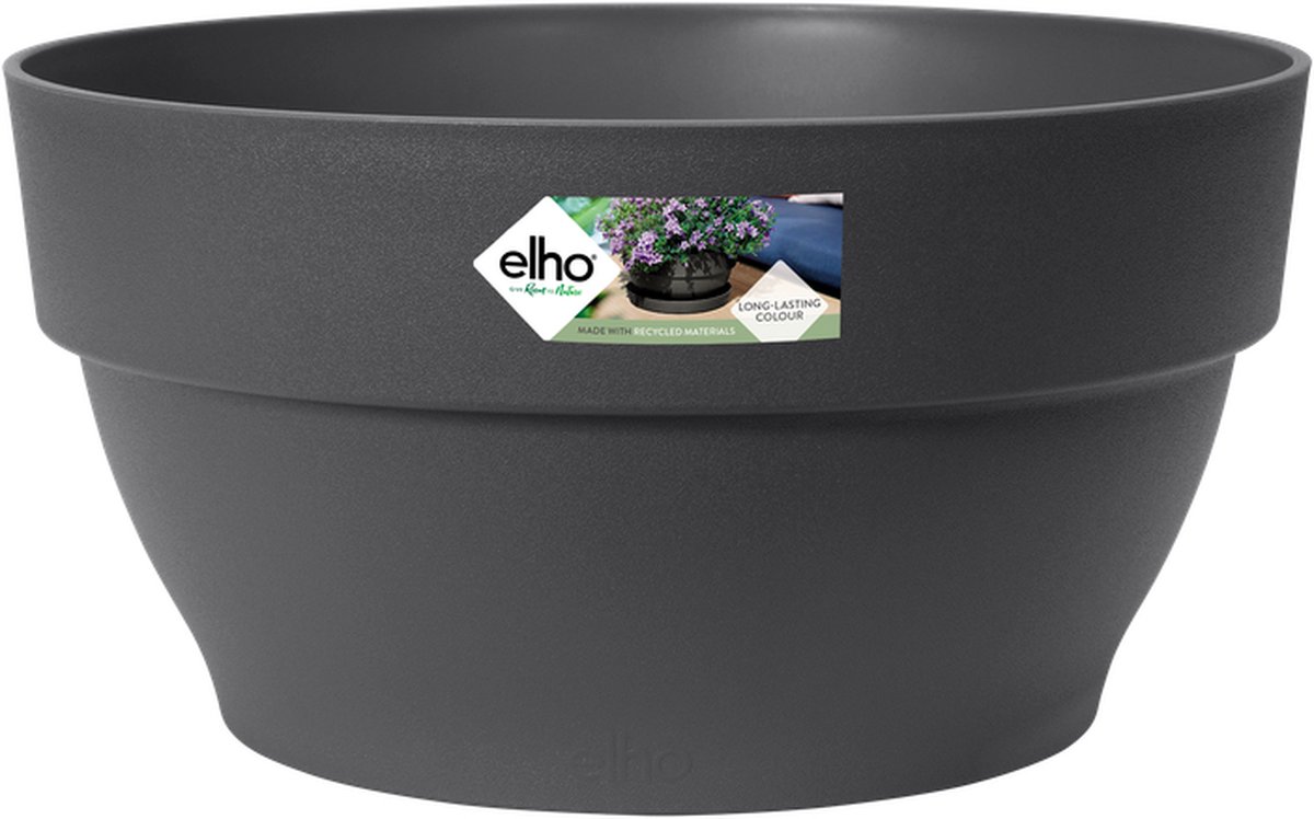 Elho Vibia Campana Schaal 27 - Bloempot voor Buiten - Ø 27.0 x H 14.0 cm - Antraciet