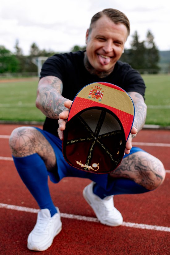 Capiche® Casquette Snapback Espagne - Championnat d'Europe de Voetbal Homme - Rouge Foncé & Blauw - Ajustable avec Fermeture à Pression - Casquette de Sport - Casquette de Football Espagne - ÉDITION LIMITÉE