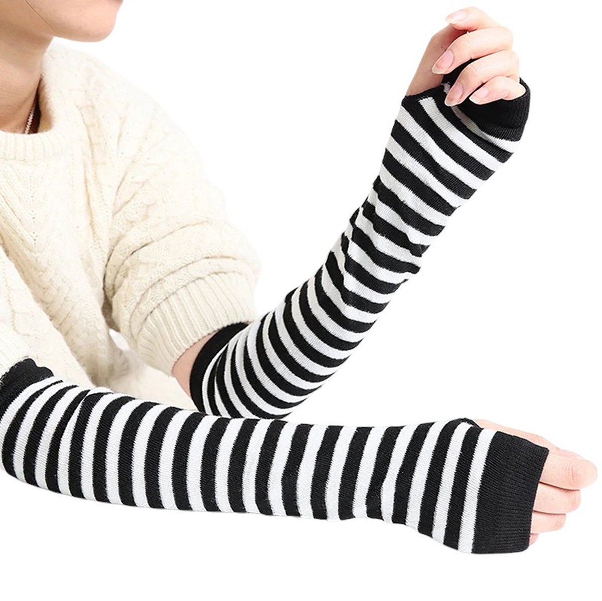 Hiden - Punk Rock Arm Sleeve - Fashion - Urban - Heren - Dames - Kledingaccessoires - Wit