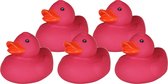 Rubber badeendje - 5x - Classic roze - badkamer fun artikelen - size 5 cm - kunststof - speelgoed eendjes
