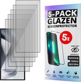 Privacy Screenprotector - Geschikt voor Samsung Galaxy S24 Ultra - Gehard Glas - Full Cover Tempered Privacy Glass - Case Friendly - 5 Pack