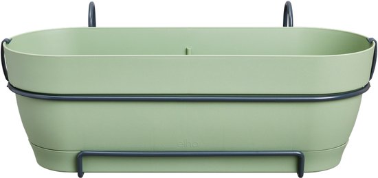 Elho Vibia Campana Balkonbak Allin1 50 - Plantenbak voor Balkon - Ø 50.4 x H 17.7 cm - Pistachegroen