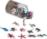 animaux Figurines d'animaux de 60 pièces, collection d'animaux marins, ensemble de jouets – requin, tortue, calamar, crabe, pingouin, dauphin et plus encore – speelgoed à partir de 3 ans