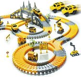Speelgoed met elektrische auto, flexibele treinbanen voor kinderen, speelset voor jongens en meisjes, cadeau, 2 racewagens en 6 bouwvoertuigen