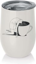 BioLoco Office Cup Thermos en Acier Inoxydable - Femme dans une Tasse à Café - 420ml