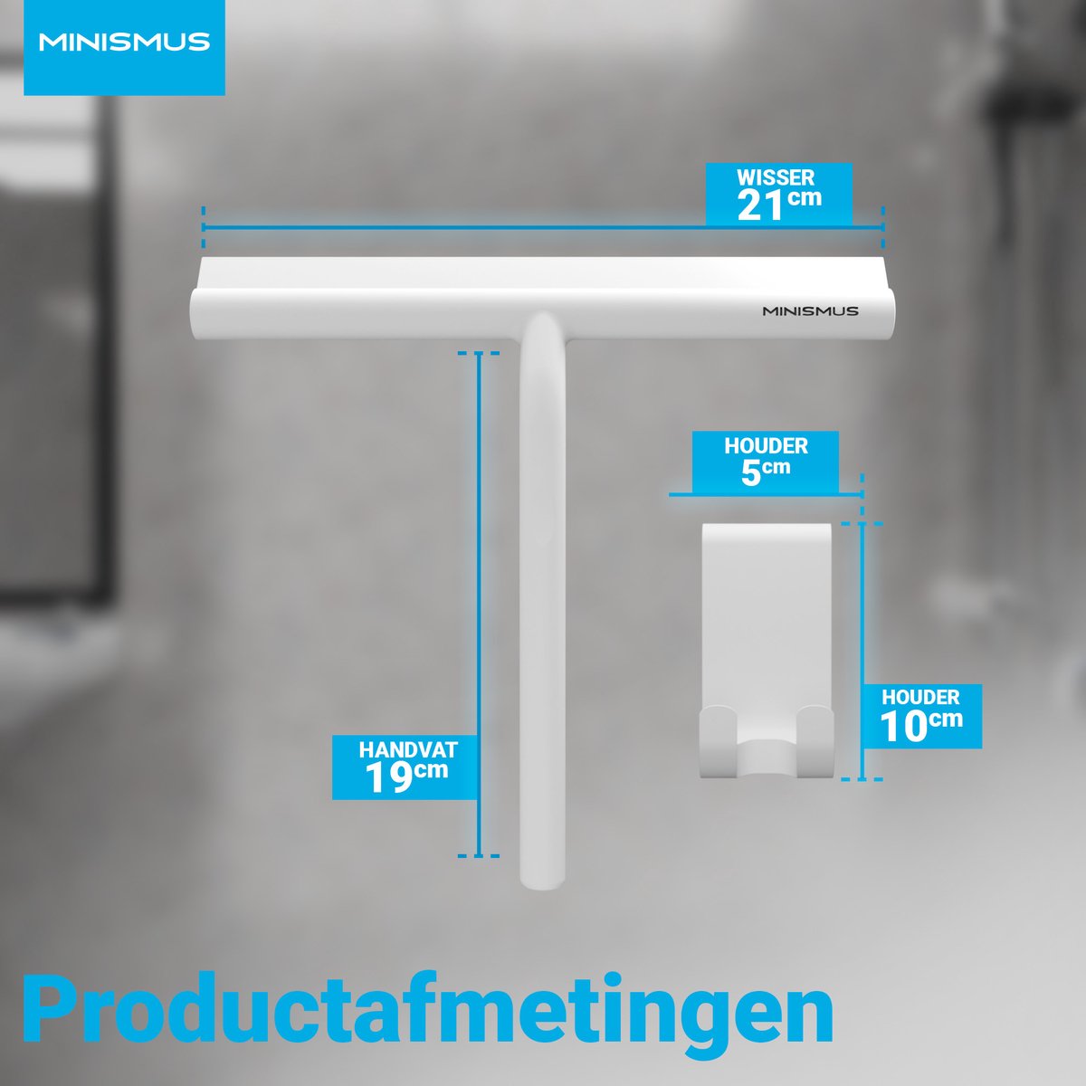 Raamwisser, 2 stuks, glaswisser, multifunctionele glaswisser voor auto's, badkamer en doucheschroeper, met kunststof behuizing, rubberen mes en gemakkelijk handvat