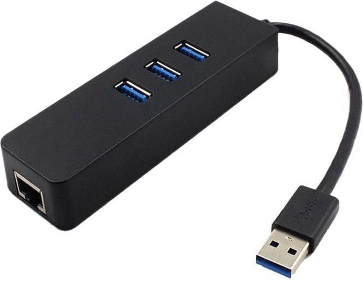 New Age Devi - USB 3.0 Gigabit LAN Ethernet Adapter - 3-Poorts USB Hub