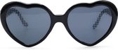 Go Go Gadget - Hartjes zonnebril - 3D effect - Festival bril - Hartvormig - Diffractie - Spacebril - Zwart - Speciale effecten