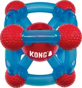 Kong Rewards Tinker - Zes openingen - Unie ontwerp - 14,5X14,5X14,5 CM - Rood/Blauw
