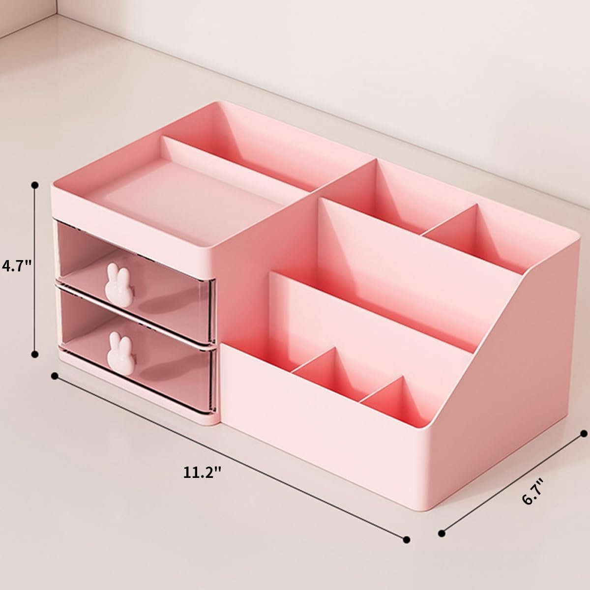 Grace Store 4 Pcs Storage Organizers, Clear Plastic Bathroom Organizer, Versatile Kitchen Organizer, Tray for Desk, Makeup, Kitchen Cabinet