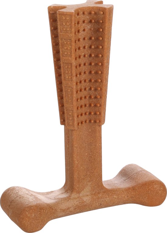 Nylabone Sterke natuurlijke rubberen hond kauwen speelgoed, bouncy, rundvlees smaak, medium, voor honden 0-16kg